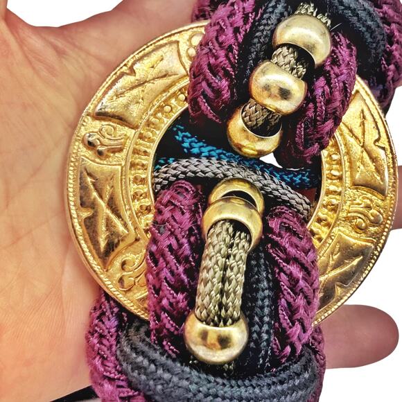 Vintage Statement Waist Belt Gold Medallion Rope Buckle Boho Glam Festival Luxe main image 4